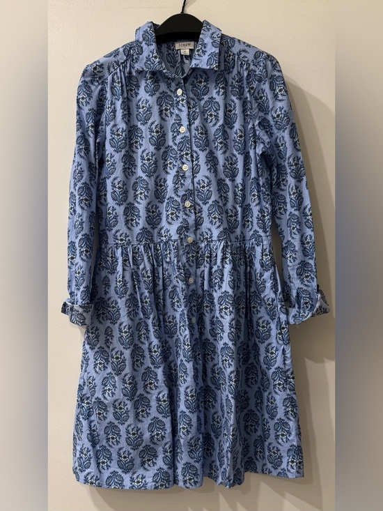 J. Crew Dresses & Skirts - J.Crew | Blue Floral Paisley Shirt Dress | Button Front | Size 0